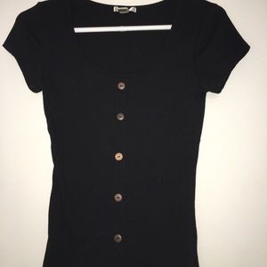 black shirt with buttons going down. Size Small